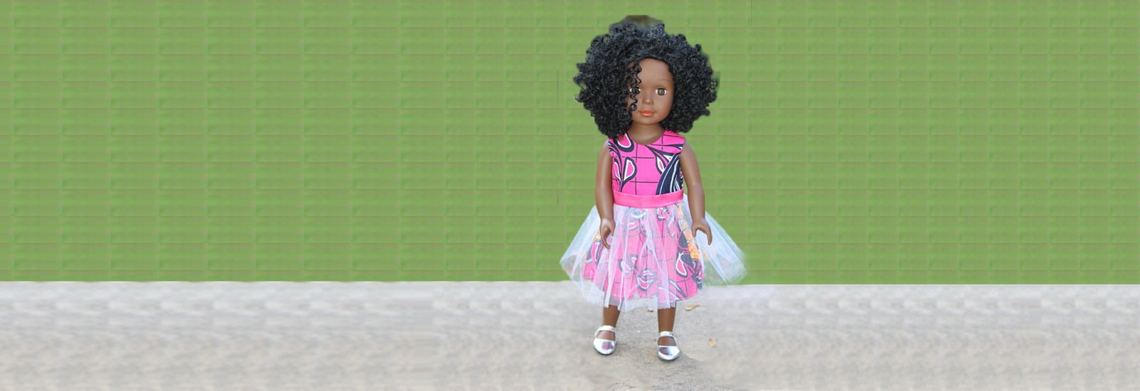 BlackOwnedBusiness IKUZI DOLLS Black_doll_in_hot_pink_dress_x