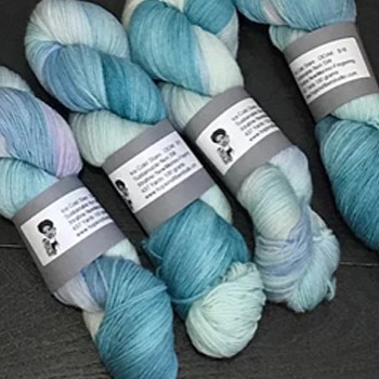 BlackOwnedBusiness HOPKINS FIBER STUDIO Ice Cold Stare NewMerino Sustainable XtraFine Sock
