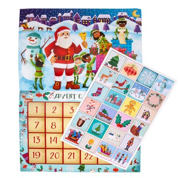 Little Likes Kids™ Childrens Advent Sticker Calendar Caucasian Santa