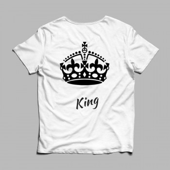 Mock Up King White Tshirt Black LEtters 